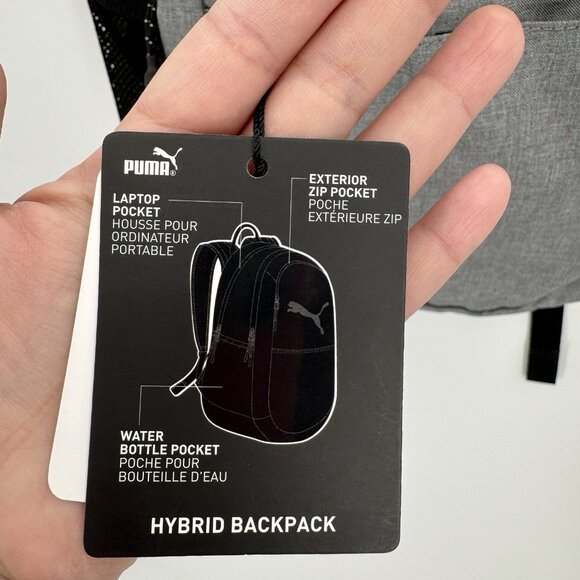 Puma Evercat Hybrid Backpack in Heather Grey/Pale Pink for Girl/Woman School Gym - Picture 11 of 15